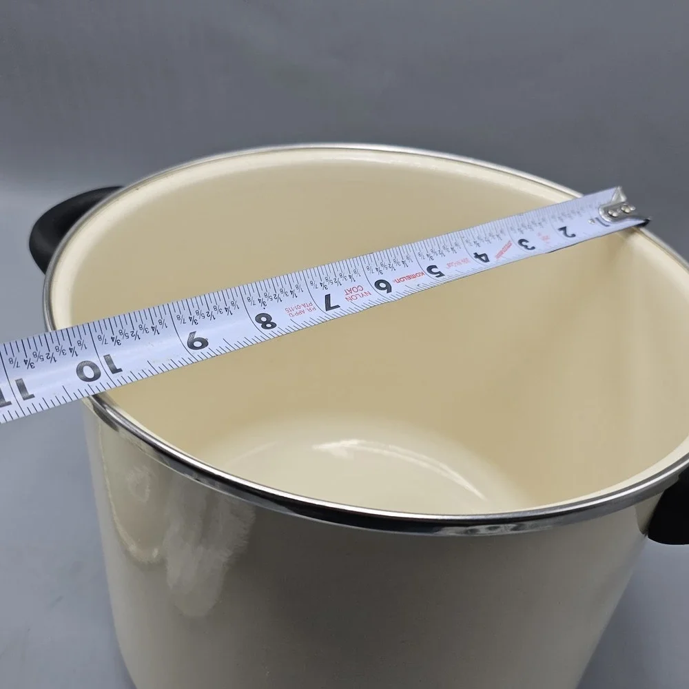 Megaware Cream 9 QT Enameled Stockpot Sauce Pan Pot Gas Electric Induction Spain
